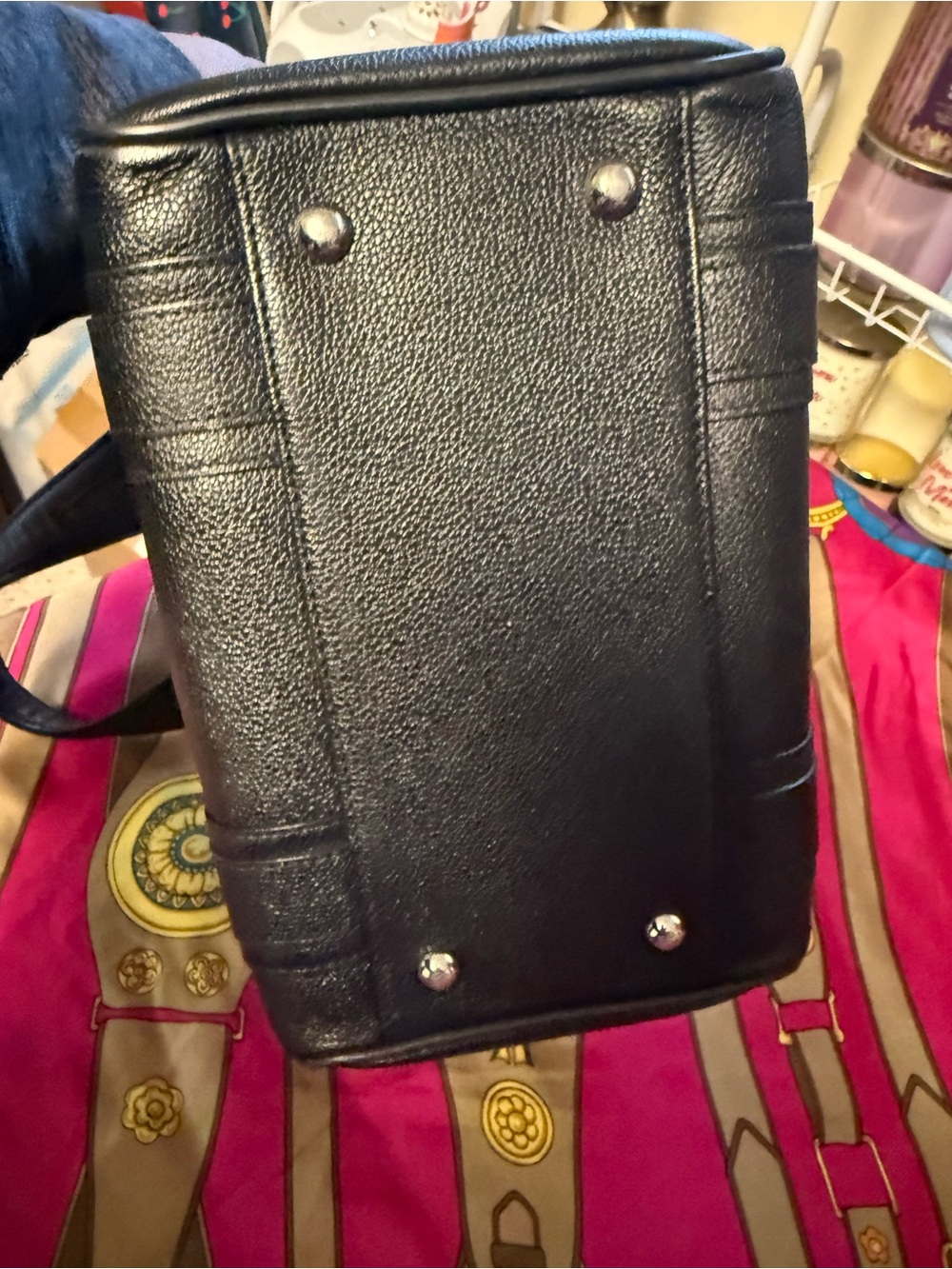 MCM Authentic Black Pebbled Leather Boston Satchel – Silver Hardware - Picture 3 of 16